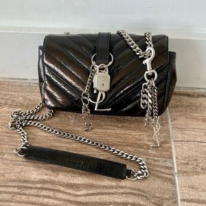 Saint Laurent Baby Punk Chain Bag Black Calfskin Matelasse Crossbody Charms